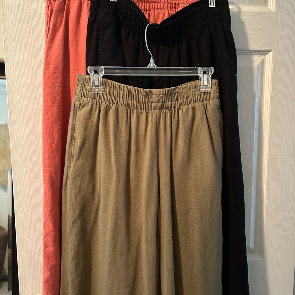 Old navy linen pants 3 pairs size medium petite